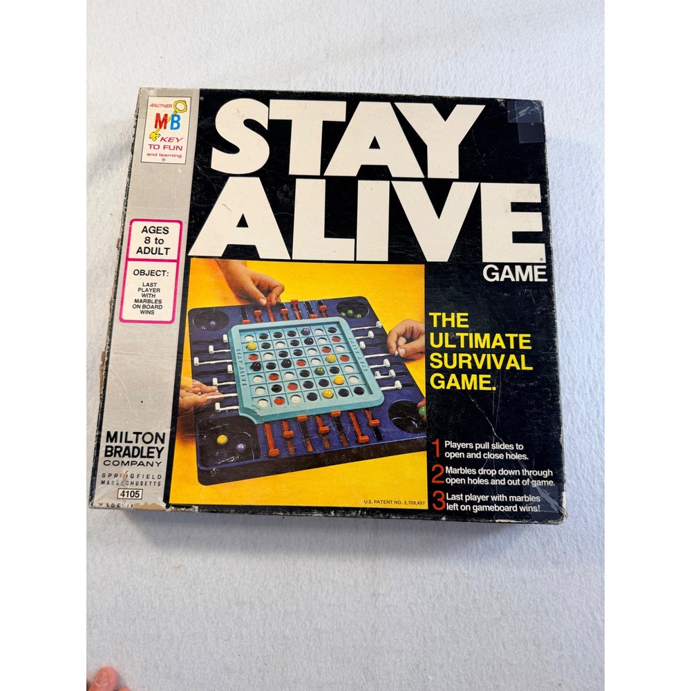 Vintage 1971 Milton Bradley Stay Alive Strategy Board Game 4105 Survival Game